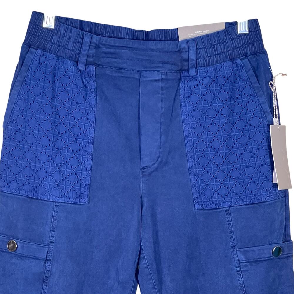 Soft Surroundings “Mira Vista Eyelet Crop Pants” in Patriot Blue Size Small NWT - Picture 2 of 15